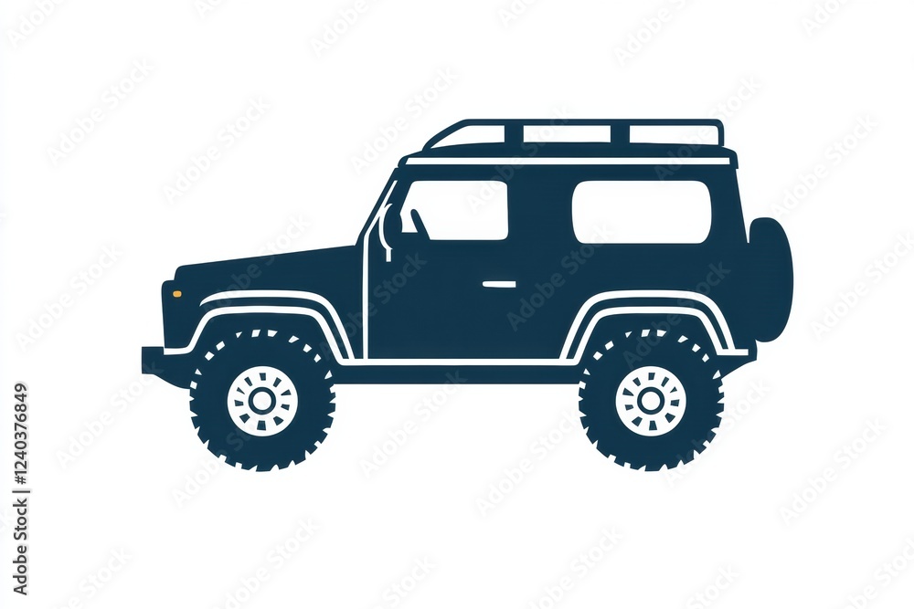 Poster off road vehicle silhouette design suitable for automotive related projects and graphic designs in u