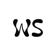 WS monogram logo design letter text name symbol monochrome logotype alphabet character simple logo