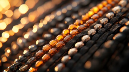 Fototapeta premium Orange brown gray seat beads. Generative AI
