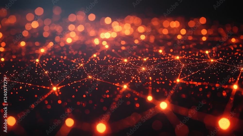 Aufkleber a visual of glowing dots connected by lines, symbolizing digital communication and connectivity.