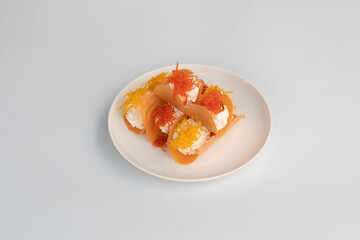 Thai dessert made from flour, coconut milk, coconut, sugar, egg, sweet and salty.