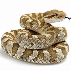 Fototapeta premium A beautiful, coiled snake in natural pose.