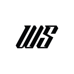 WS monogram logo design letter text name symbol monochrome logotype alphabet character simple logo