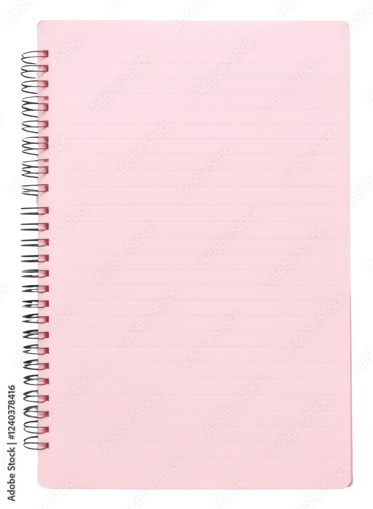 Aufkleber png an empty pink notebook paper document diary page.