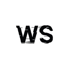 WS monogram logo design letter text name symbol monochrome logotype alphabet character simple logo