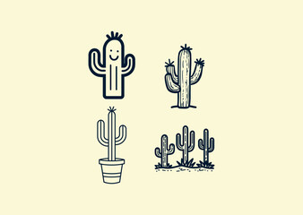 Vector illustration of Cactus Logo Design