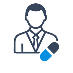 Pharmacist with Pills Vector Icon 
