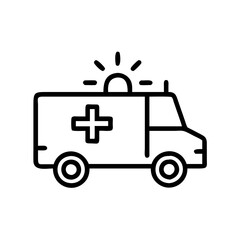Ambulance Vector Icon. Emergency Medical Vehicle Illustration