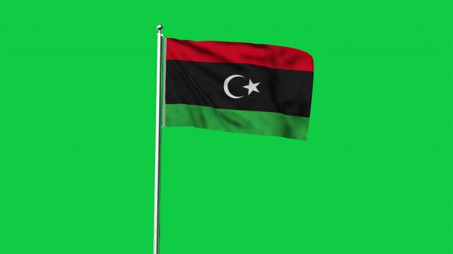 High detailed flag of Libya. National Libya flag. Africa. 3D Render.