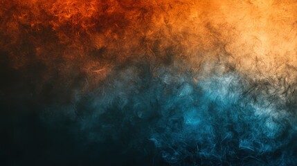 Fototapeta premium Abstract Smoke Art: Fiery Orange and Deep Teal Swirls