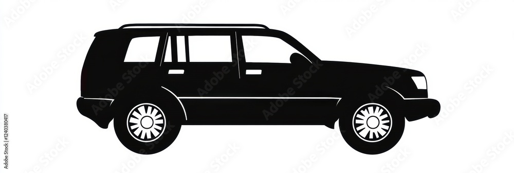 Leinwandbilder Silhouette of an auto vehicle icon in uncomplicated design showcasing a side view suitable for various applications. Generative AI