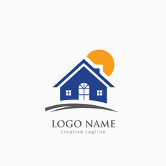 Home logo, flat, modern home, construction, luxury, modern home fully editable vector template