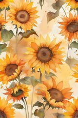 watercolor art sunflower painting
