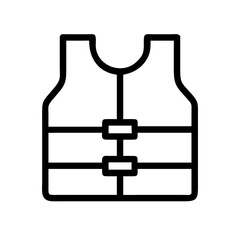  Life Jacket Icon Vector. Line Art Safety and Protection Symbol Design