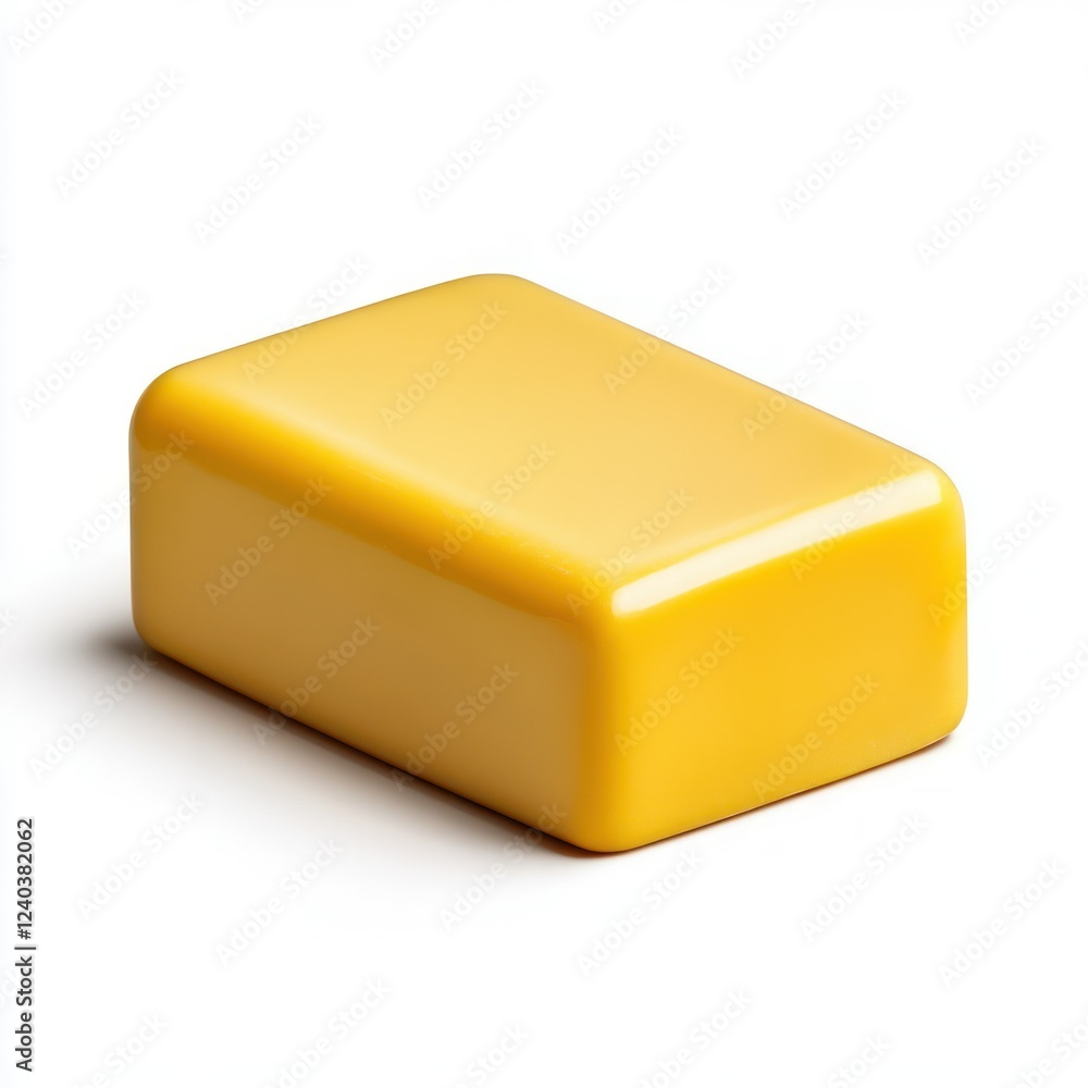 Poster golden yellow block shiny cube shape isolated on transparent backggound