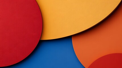 Abstract Colorful Circles Overlapping Design, Red Orange Yellow Blue Geometric Pattern Background Texture