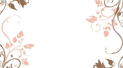 Floral frame, white background, invitation design (1)