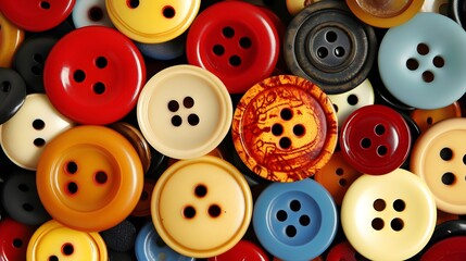 Colorful Collection of Vintage Sewing Buttons