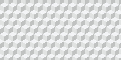 Structure white block box cube seamless pattern grid vintage surface triangle web monochrome square texture white overlap cubic background.	