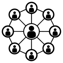  Social Network Icon Vector. Silhouette Connection and Community Symbol Design