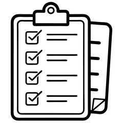 Checklist Icon Vector. Task Management and To-Do List Symbol Design