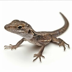 Naklejka premium Close-up of a curious brown lizard