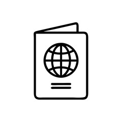 Passport Line Art Vector. Travel Document Icon Design