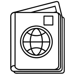 Passport Line Art Vector. Travel Document Icon Design