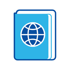 Passport Icon Vector. Travel Document Design with Globe Symbol