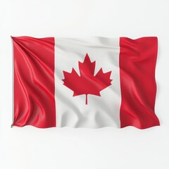 Canadian Flag Waving Proudly High red isolated on transparent backgcaund
