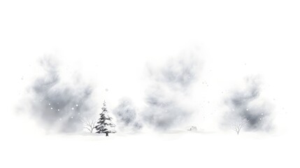 Stylized weather icons depicting a snowstorm blizzard and snowdrift against a clean white background  These digital can be used for weather forecasts winter themed designs