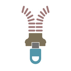 zipper icon, simple flat style, illustration, logo sign symbol pictogram template, for ui or ux isolated on white for mobile app, editable