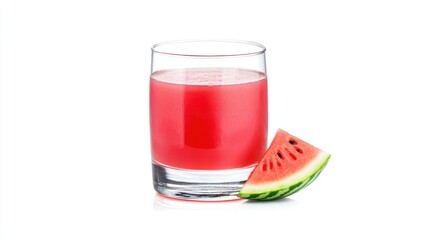 Refreshing Watermelon Juice in Glass with Slice