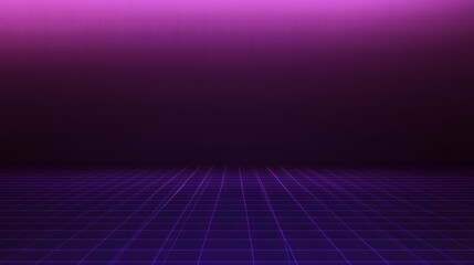 Abstract Purple Grid Background Futuristic Neon Cyberpunk Style