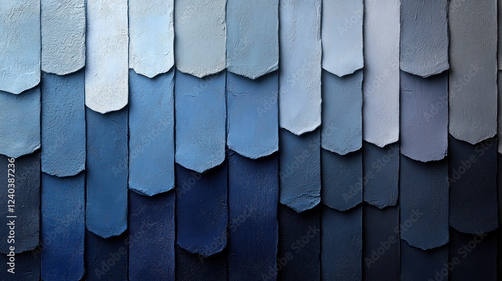 Poster abstract blue gradient textured tiles pattern