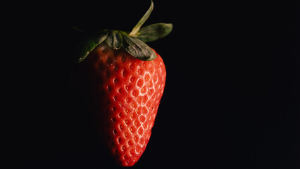 strawberry isolated on black