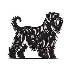 Briard Dog Silhouette - Minimalist Dog Design - Briard Dog Vector - Illustration of Briard Dog.