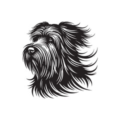 Briard Dog Silhouette - Minimalist Dog Design - Briard Dog Vector - Illustration of Briard Dog.