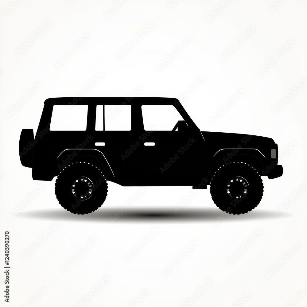 Aufkleber silhouette of an auto vehicle on a plain background showcasing an off road design concept. generativ