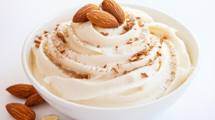 Almond Whipped Cream Dessert with Toasted Almonds