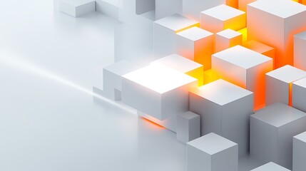 Obraz premium Glowing cubes, abstract background