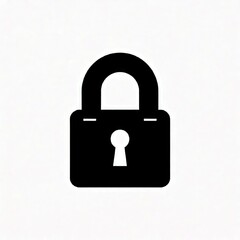 Padlock Icon: Minimalist Black Security Symbol