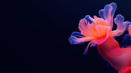 Abstract jellyfish dark ocean background