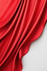 Elegant Red Fabric Draped on White Background