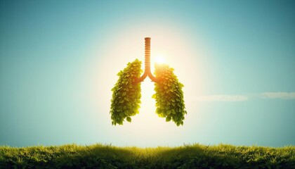 World Asthma Day 6th May, theme, flyer, A pair of healthy lungs depicted as a tree with lush green leaves, symbolizing life, growth, and clean air. The tree is surrounded by a glowing, circular aura, 