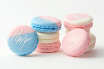 Obraz premium Pastel macarons with soft colors modern design