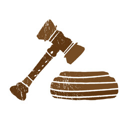 Judge Wood Hammer vector illustration, gavel design, auction, judgment.