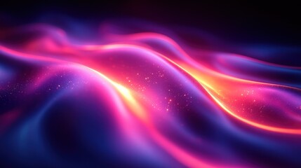 Abstract glowing wave, dark background, digital art, website design