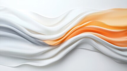 Obraz premium Elegant Flowing Fabric in Soft White and Orange Tones