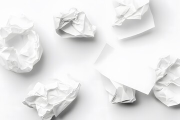 Obraz premium Abstract Crumpled Paper Balls and Blank Note Design